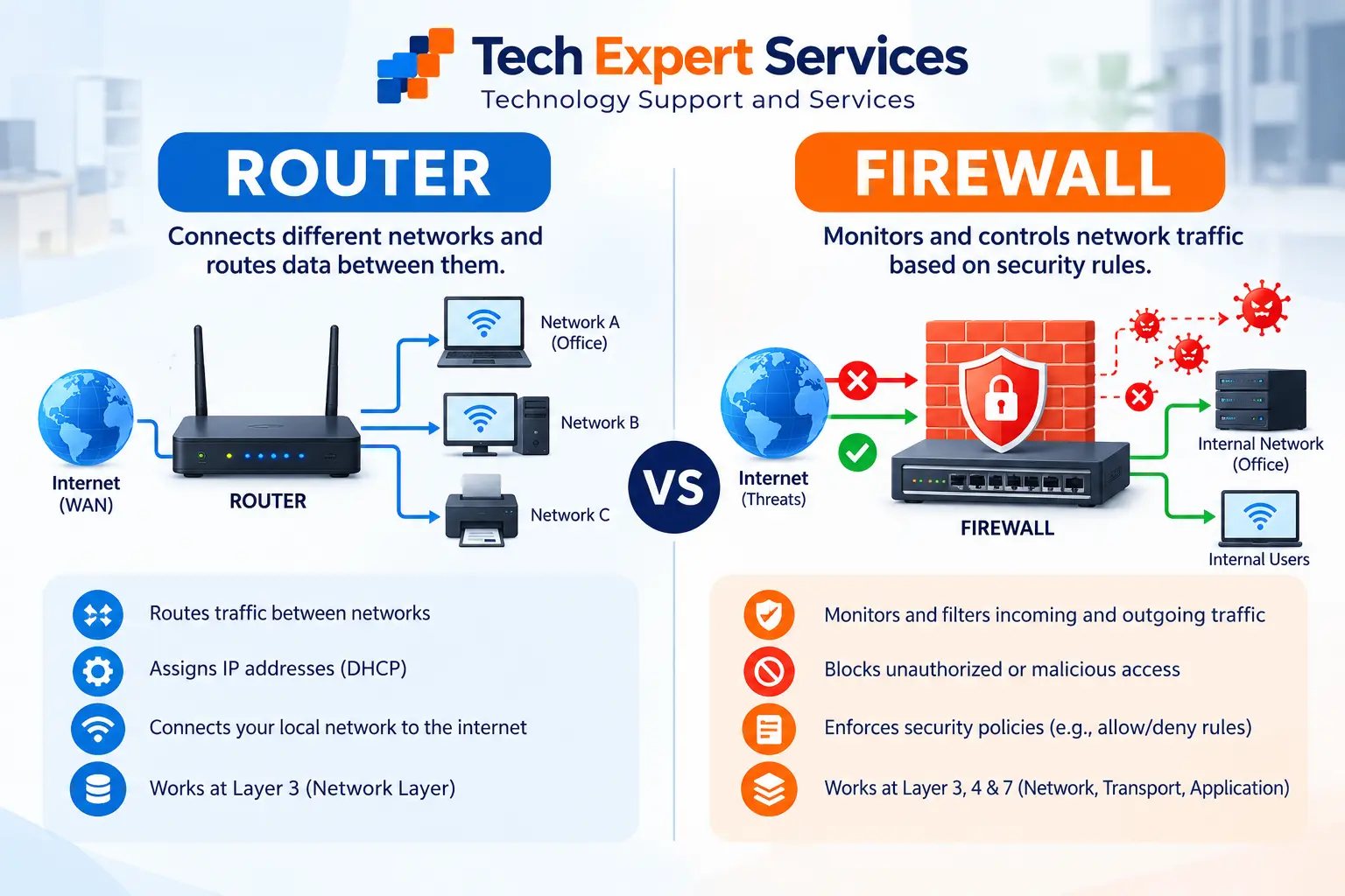 Router and firewall configration by tech experts